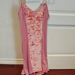 Elegant Pink Velvet Slip Dress